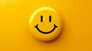 an AI-generated photo of a yellow smiley face